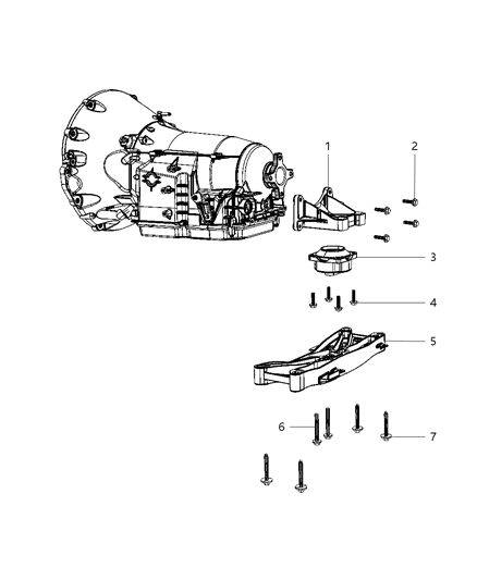 1994 Dodge B250 Mount Transmission Diagram for 4578061AF