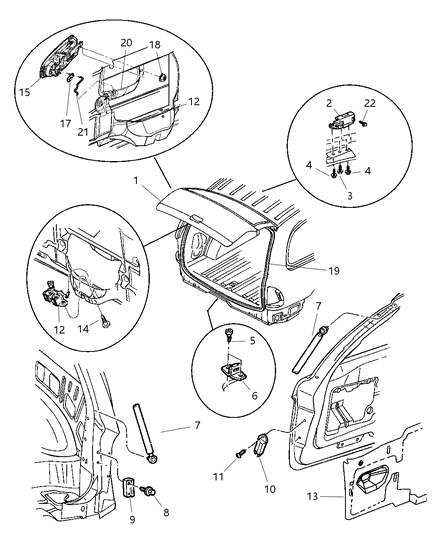 Latch Lift Gate Diagram for 55362041AA