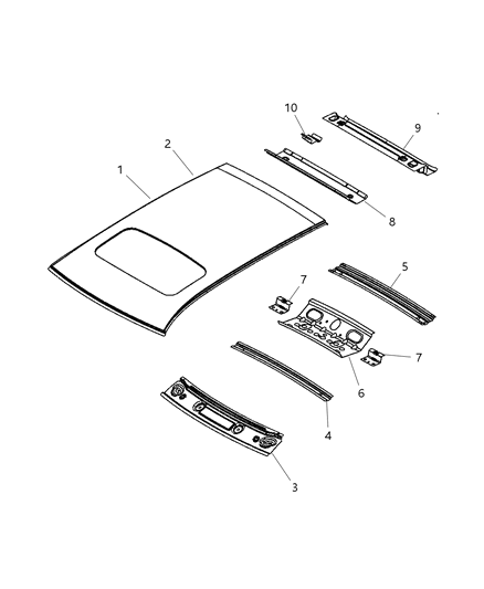 1991 Chrysler Town & Country Header Windshield Diagram for 5116392AA