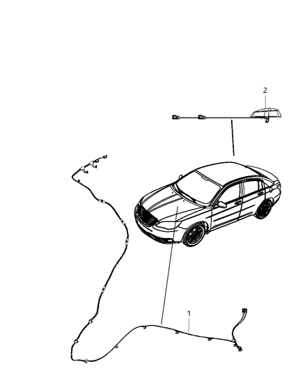 1992 Dodge D250 Antenna Base Cable And Bracket Diagram for 5091987AA