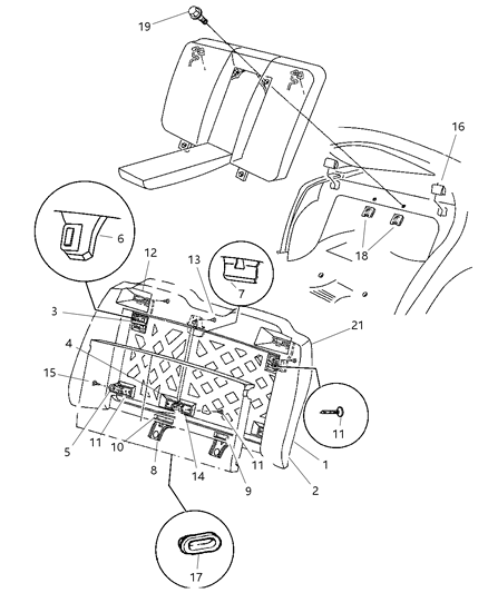 2025 Chrysler Voyager Retainer Seat Cushion Diagram for 4645939AA