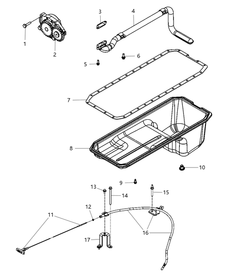 2007 Chrysler Pacifica Pan Engine Oil Diagram for 68035413AA
