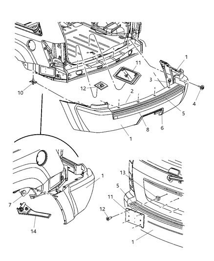 2025 Jeep Grand Cherokee Clip Fascia Under Tail Lamps Diagram for 5159077AA