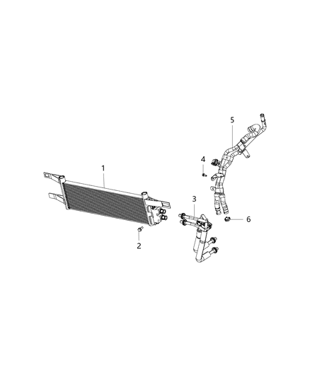 Hose And Tube Oil Cooler Pressure And Return Diagram for 68249872AA