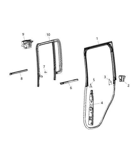 Sealing Block, Rear Center Passenger Side Diagram for 68335928AC