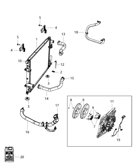 Hose Engine Oil Cooler Supply Diagram for 55111286AC