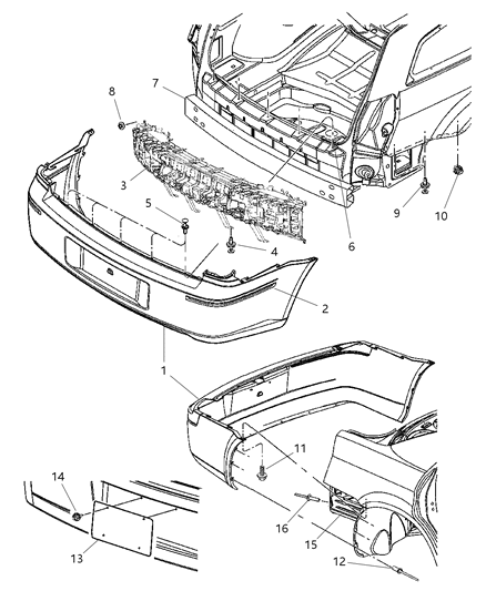 2000 Chrysler Voyager Molding Fascia Diagram for 5030053AA