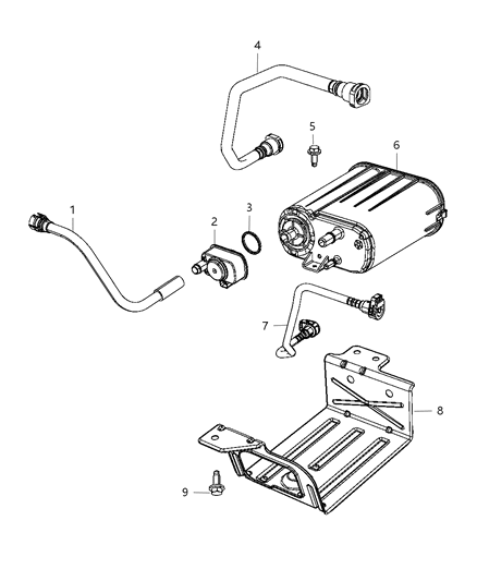 Hose Canister To Natural Vacuum Leak Detection Diagram for 52059787AB