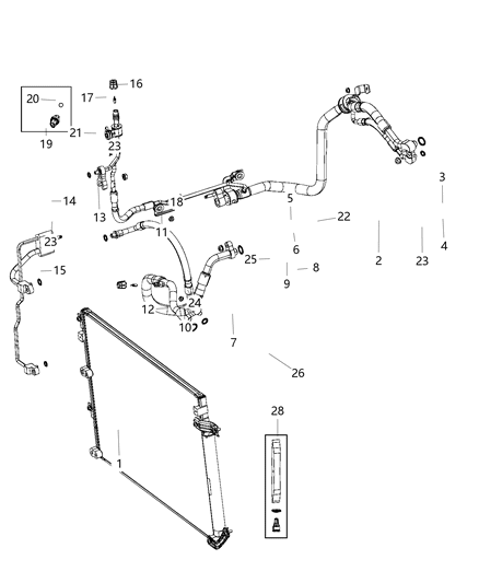 Line A/C Suction & Discharge Diagram for 68213142AD