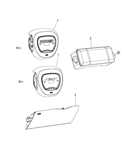 2021 Dodge Durango Air Bag Driver, Driver Side Diagram for 6YS861X9AA
