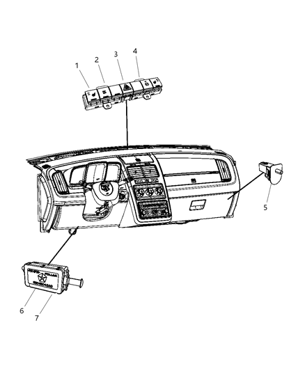 2009 Dodge Journey Switch 3 Gang Diagram for 4602562AG