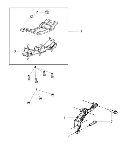 Isolator Transmission Mount Diagram for 68090653AC