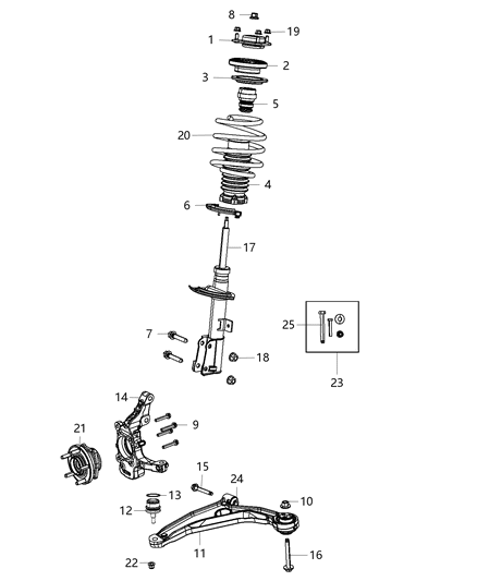 Knuckle Front Diagram for 5171101AB