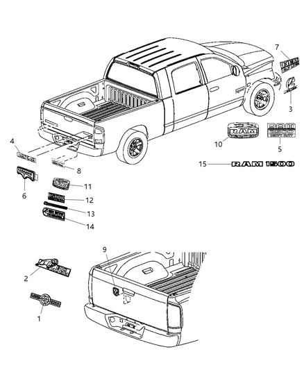 Nameplate Ram 2500 Heavy Duty Diagram for 55372616AB