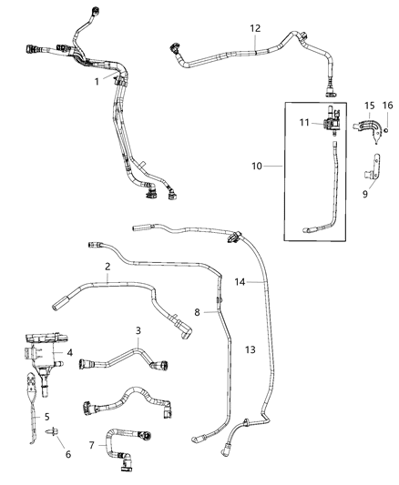 Tube Canister Purge Diagram for 68354230AA