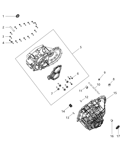 2001 Chrysler Sebring Stud Double Ended M12 X 1.25 X 24.00 X 64.00 Diagram for 68105315AA