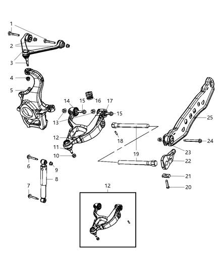 Arm Upper Control Front Diagram for 52106577AH