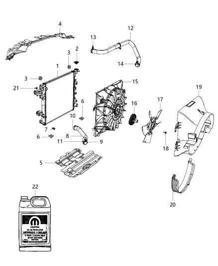Fan Module Radiator Cooling Diagram for 55056851AF