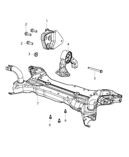 Engine Mount Rear Diagram for 68195033AB