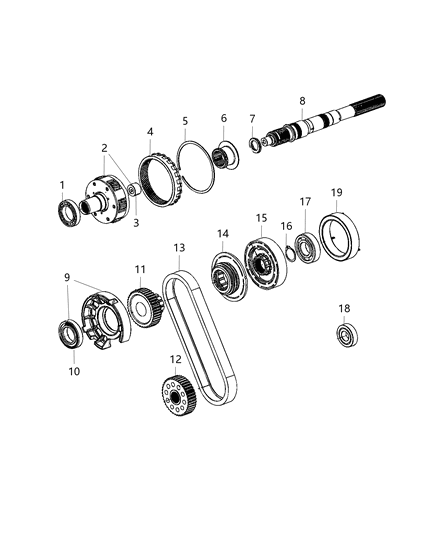 1988 Dodge Shadow Bearing Output Shaft Diagram for 68449222AA