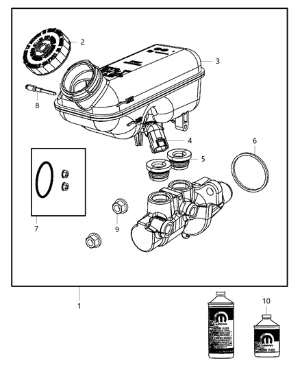 1992 Jeep Cherokee Master Cylinder Brake Diagram for 4581491AA