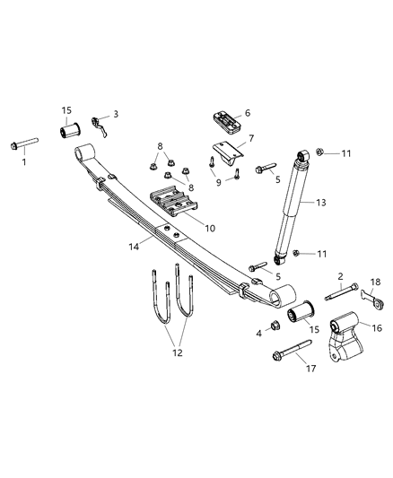 Shock Absorber Suspension Rear Diagram for 5168251AA