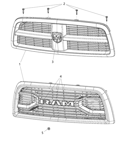 1993 Dodge Stealth Grille Radiator Diagram for 68260704AB