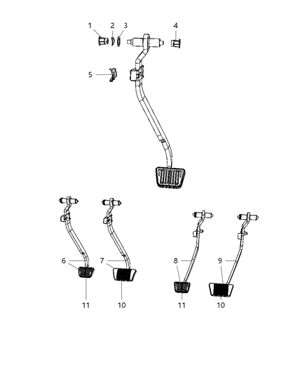 2024 Ram 1500 Classic Pad Pedal Diagram for 52009562