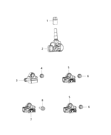 Sensor Tire Pressure Diagram for 5154876AB