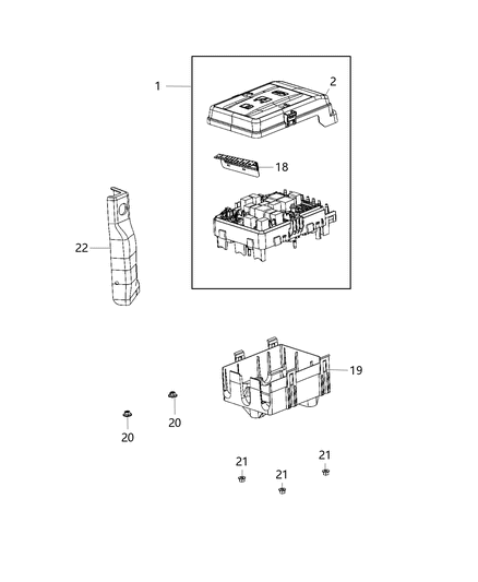 Cover Power Distribution Center Diagram for 68399852AA