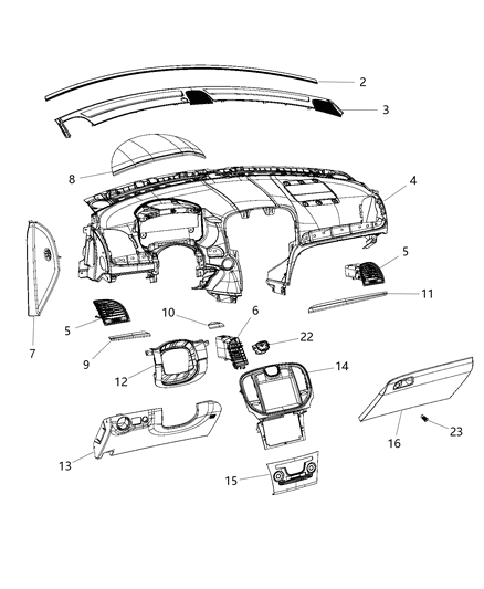 Outlet A/C & Heater Diagram for 1VU76DX8AB
