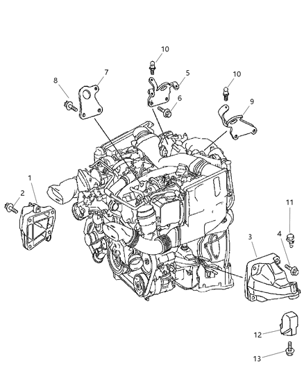 2016 Ram ProMaster 3500 Bracket And Insulator Engine Mounting Diagram for 68005193AA