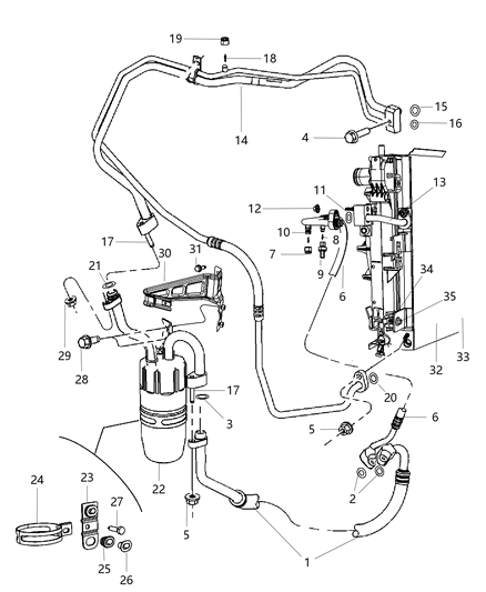 Valve A/C Pressure Transducer Includes: O - Ring Diagram for 68141376AA