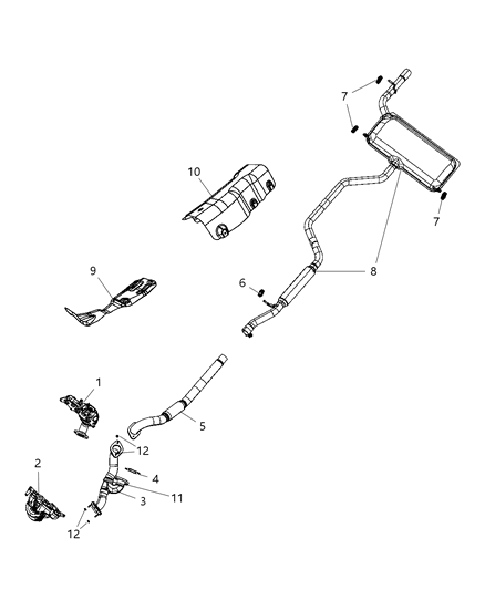 2003 Dodge Grand Caravan Shield Heat Front Floor Pan Diagram for 5155473AA