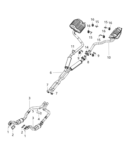 Pipe And Converter Front Diagram for 68091591AF