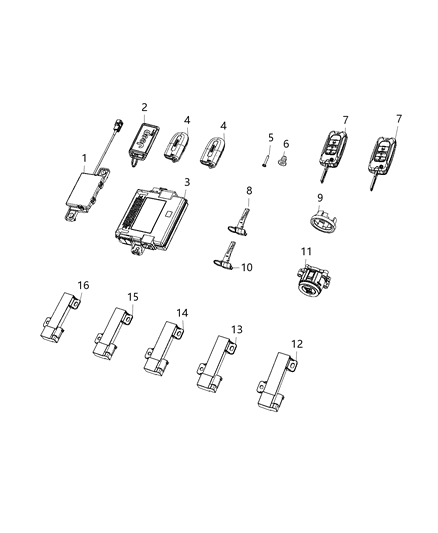 Ignition Lock Cylinder Diagram for 68201733AA