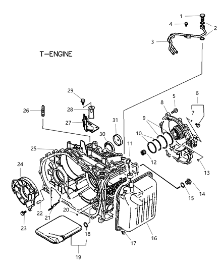 2003 Dodge Caravan Filter Valve Body Diagram for MD758691