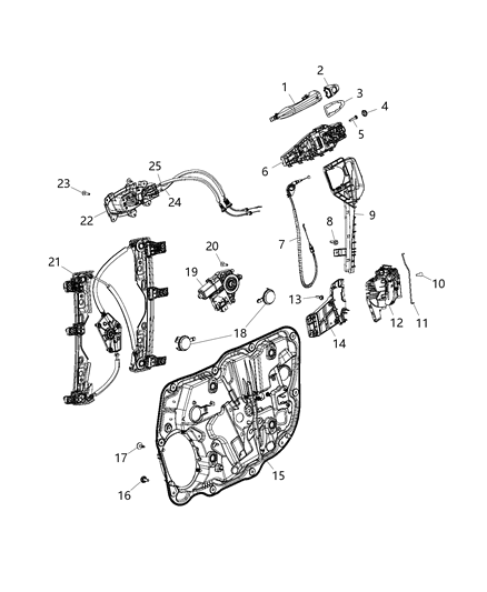 1991 Dodge Ram 50 Screw M6 Latch Presenter To Carrier Plate Diagram for 68227248AA