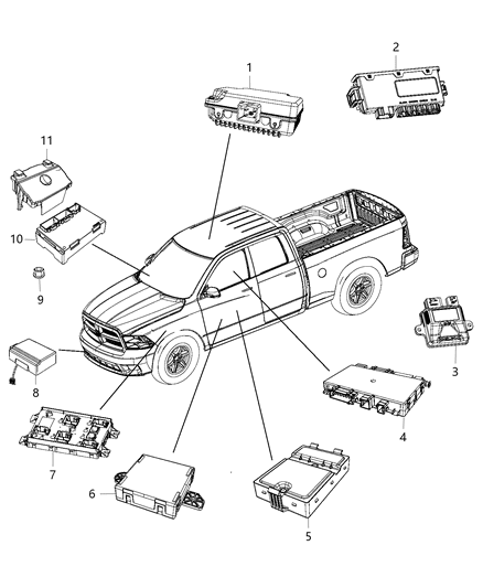 2007 Jeep Patriot Bracket Module Diagram for 68089655AA