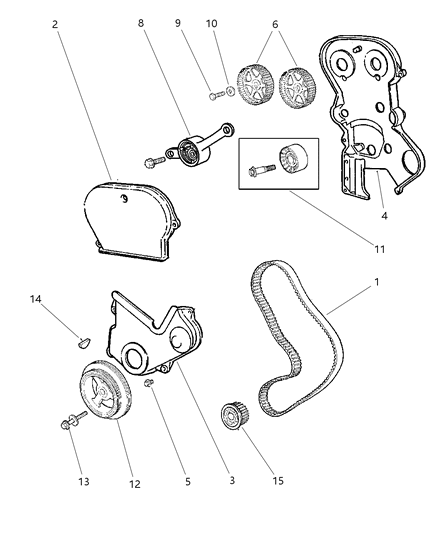 2015 Dodge Durango Cover Timing Belt Diagram for 4694318AB