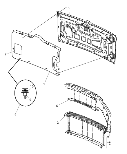 Molding Headliner Diagram for 5GP80ZJ3AI