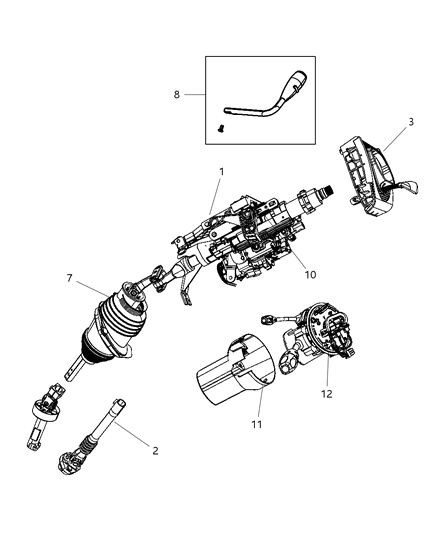 Lever Steering Column Diagram for 5057391AE
