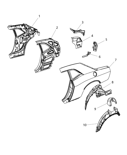 1993 Dodge B150 Panel Bodyside Aperture Rear Diagram for 68043537AD