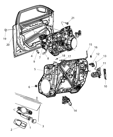 Handle Exterior Door Diagram for 1RH64CDMAE
