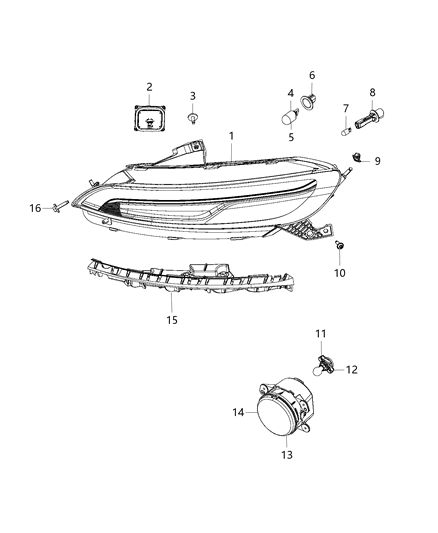 Lamp Parking And Turn Signal Diagram for 68157102AQ