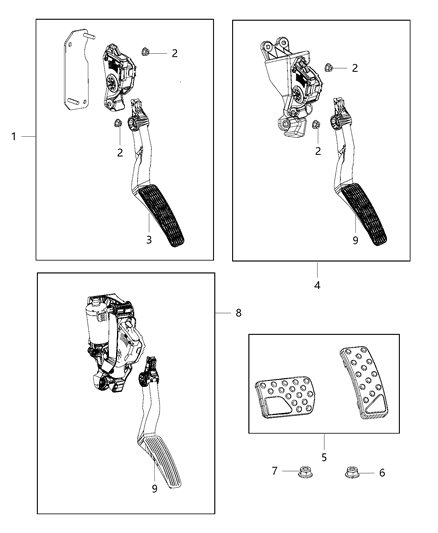 2005 Dodge Ram 2500 Overlay Kit Brake And Accelerator Pads Diagram for 5181565AA