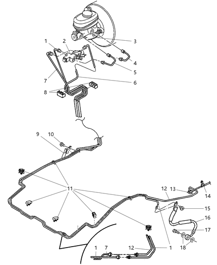 2004 Jeep Wrangler Gasket Brake Hose To Caliper Diagram for 6035886