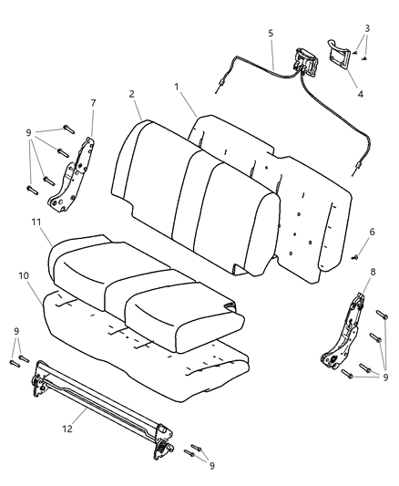 Screw Trim Cable Release To Recliner Diagram for 5135791AA