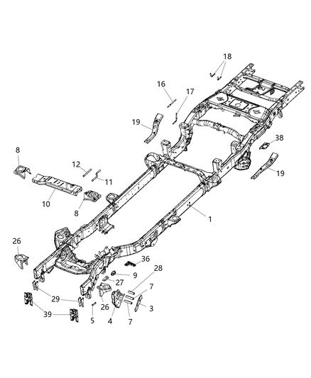 Frame Assembly Chassis Diagram for 68453359AB