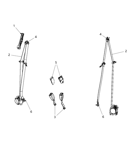 Seat Belt Buckle Half Diagram for 1RM601XWAC
